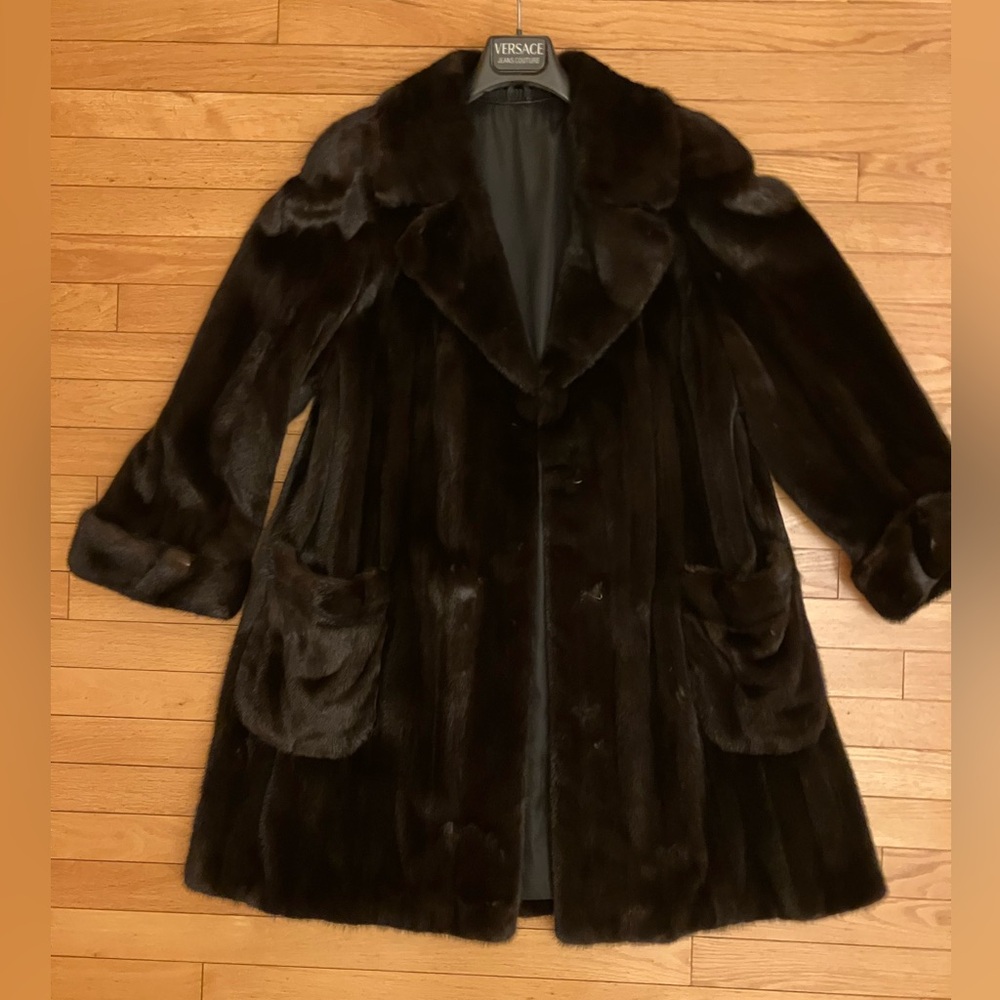 Real Mink 5th Ave NY Rich Brown Fur Jacket Coat